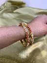 Rani Red And Pearl  Bangles