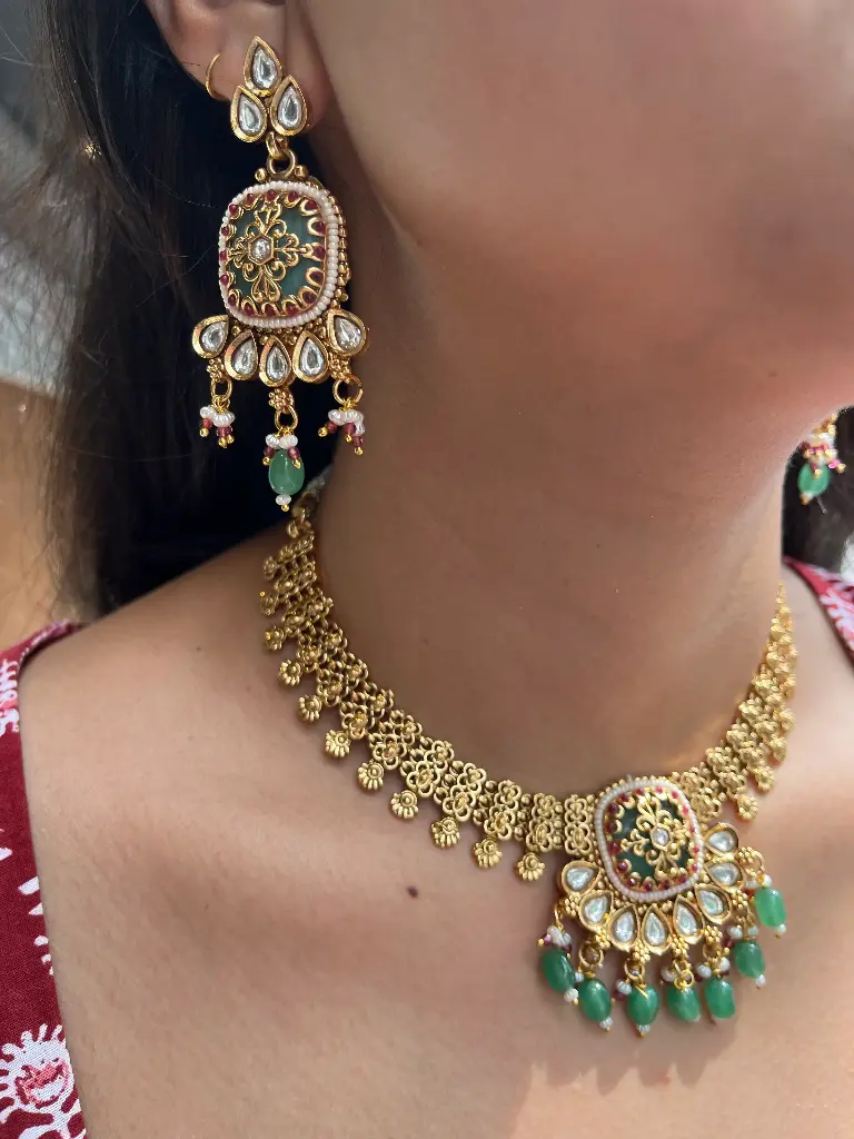 KUNDAN PENDANT NECKLACE SET
