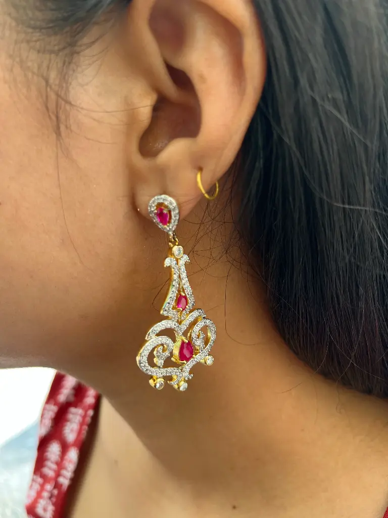 RUBY LAYERED EARRING