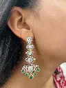 GREEN STONE DROP EARRING