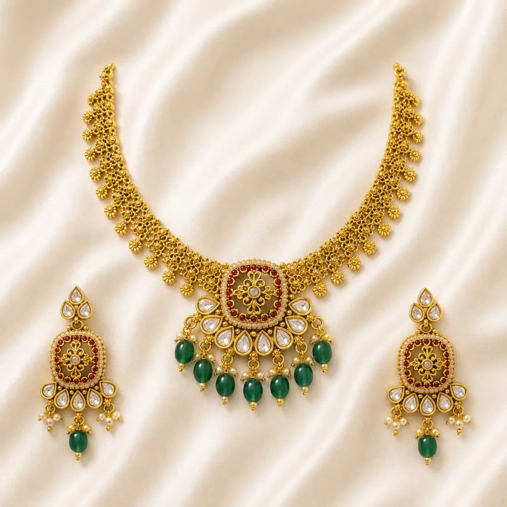 KUNDAN PENDANT NECKLACE SET