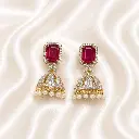 SQUARE STUD JHUMKA EARRING