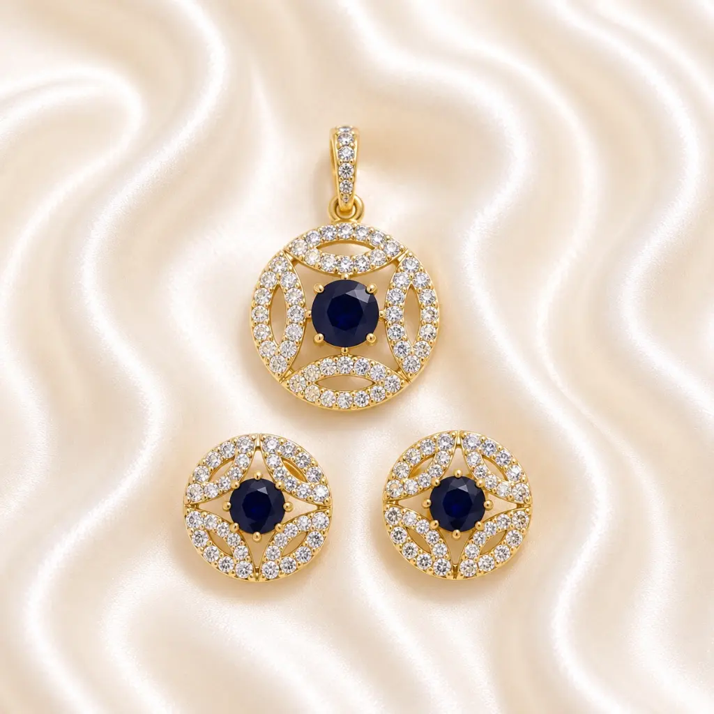 DARK BLUE PENDANT SET