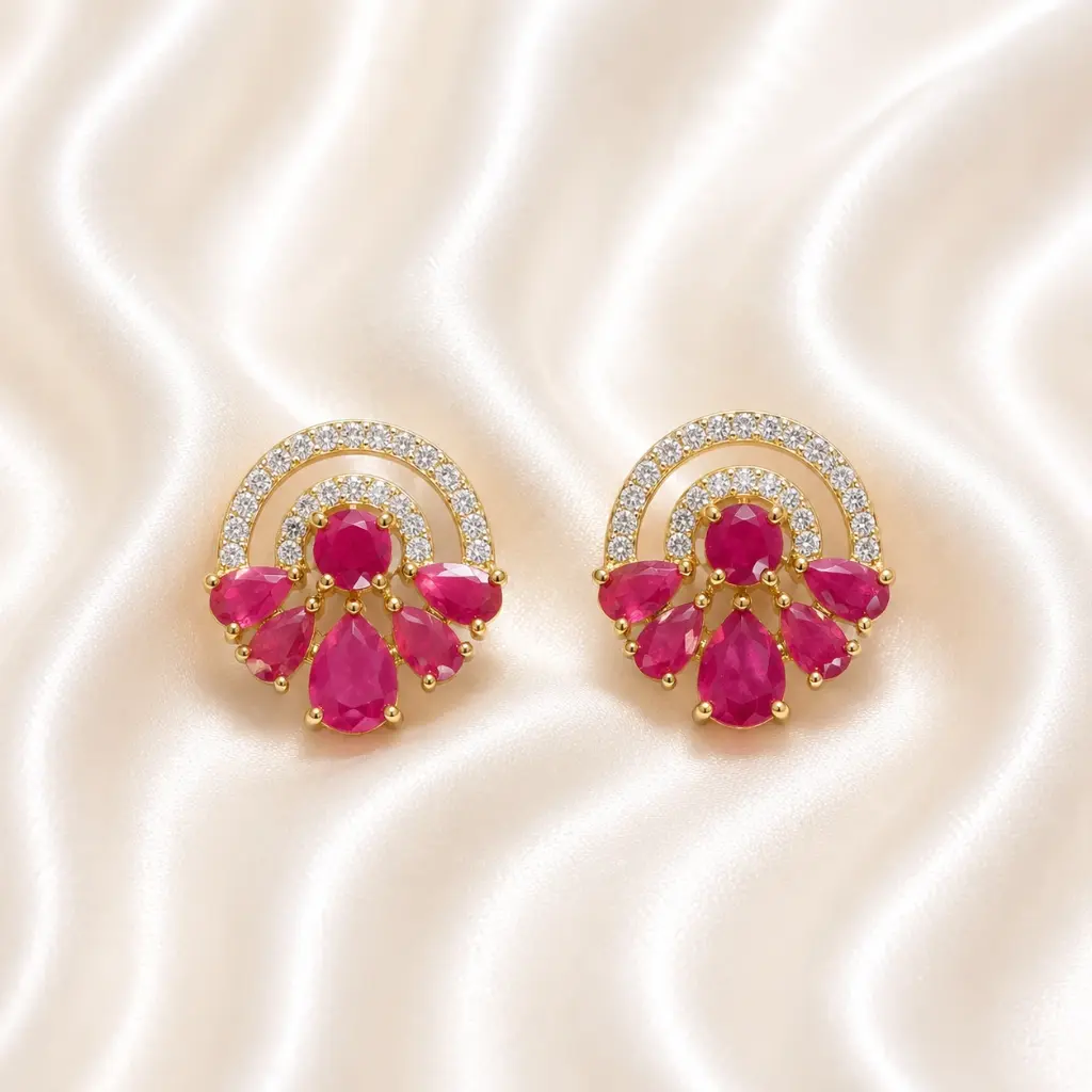 CRYSTAL PINK EARRING