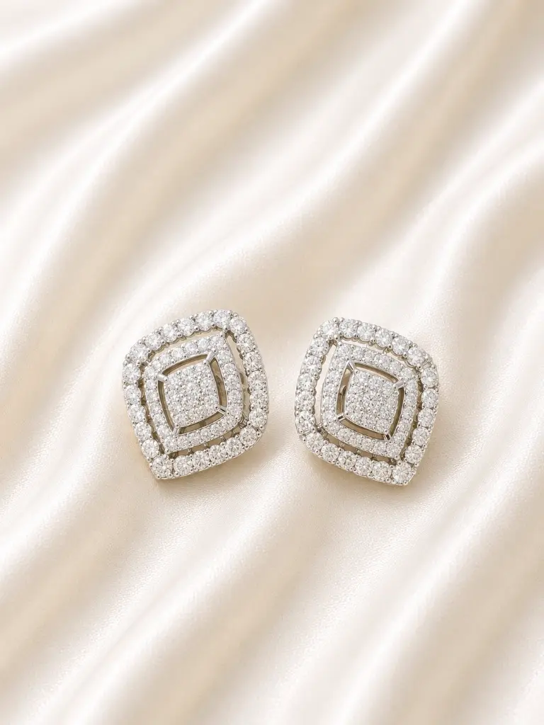 METAL GLASS EARRING