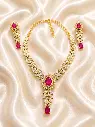 RED LAYERED NECKLACE SET