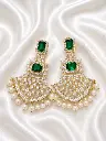 GREEN STONE AD EARRING