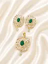 CUSION CUT EMERALD PAVE DIAMOND PRNDANT SET